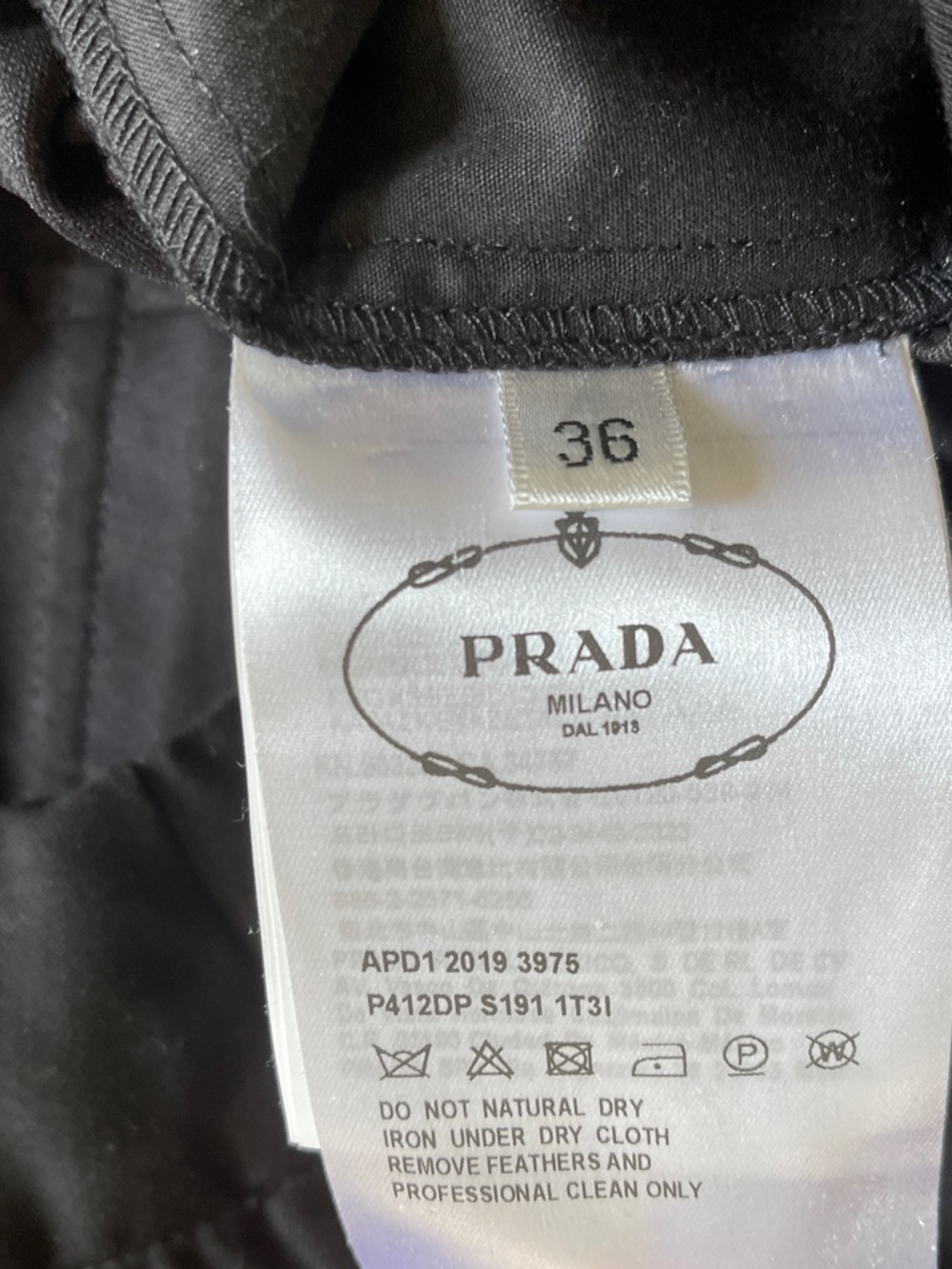 Prada Silver Logo Black Cargo Pocket Cropped Ankle Pants 36 XS 2 4 - Picture 5 of 5